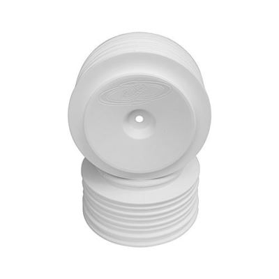DE Racing White Speedline Plus SC Wheels for SC5M or SC10, +3mm (4pcs)