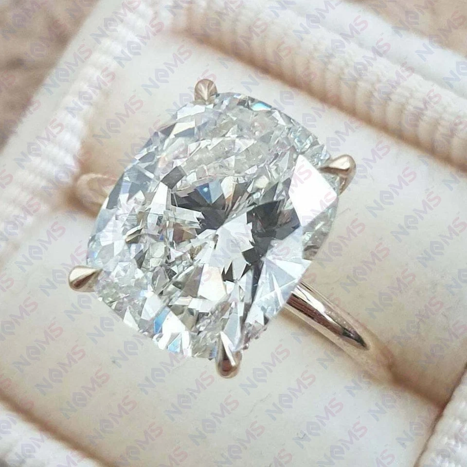 5.00carat Cushion Shape Diamond Anniversary Wedding Ring 14K Yellow Gold Plated - image 1 of 4