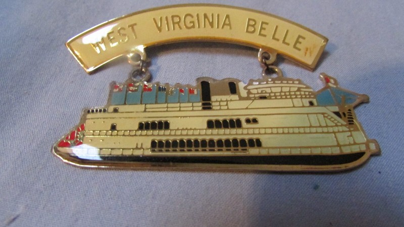 West Virginia Belle Lapel Pin 2 1/4 x 1 1/2 Goldtone Vintage