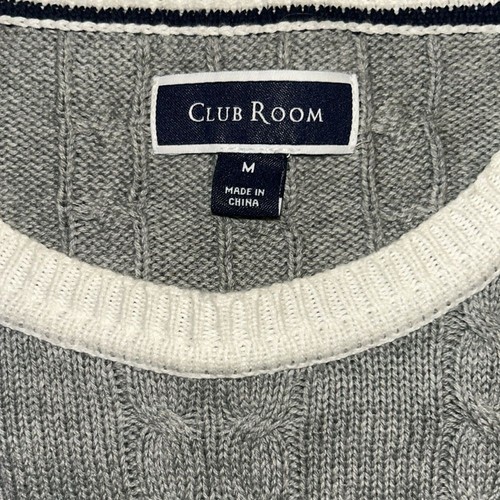 Club Room Men’s Medium Patchwork Multicolor Cotton Sweater Classic Fit Crewneck - Picture 5 of 6