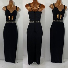 Celeb Boutique House of CB Size XS 6 8 Black Sexy Bodycon Party Dress Midi Goth