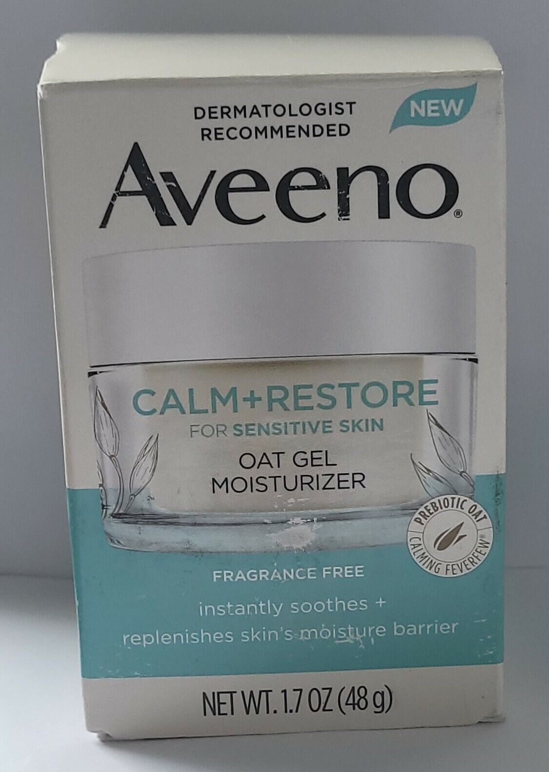 Aveeno Calm Restore Oat Gel Face Moisturize Sensitive Skin- 1.7 oz 