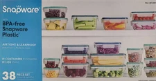 Snapware 38-piece Plastic Food Storage Set