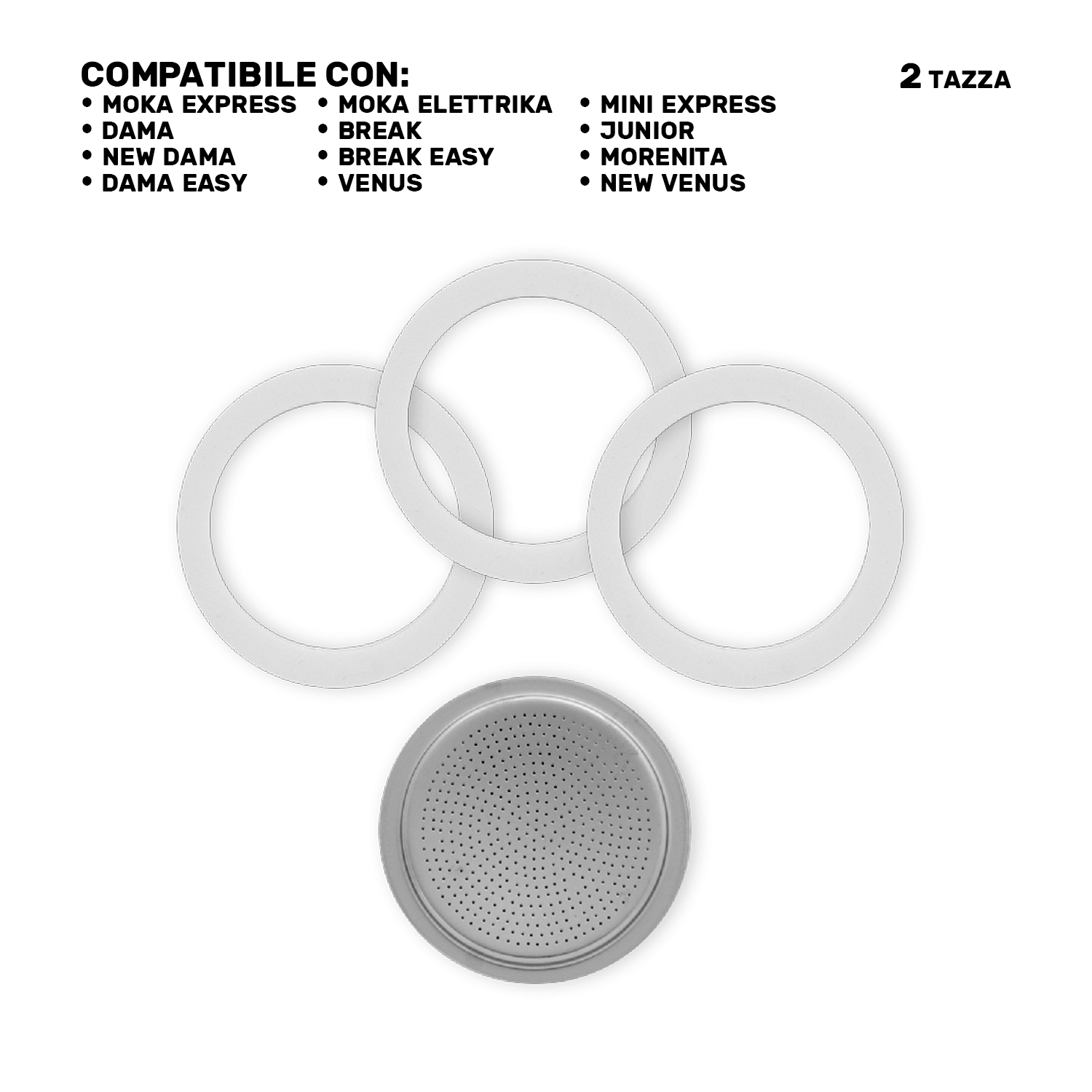 Guarnizione Grande Per Caffettiera Bialetti Mokona Trio | Diametro 6cm | Ricambio Originale - Foto 14