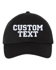 Embroidered Unstructured "Dad" Hat - Custom Text, Embroidery Cap, 6 panel cap