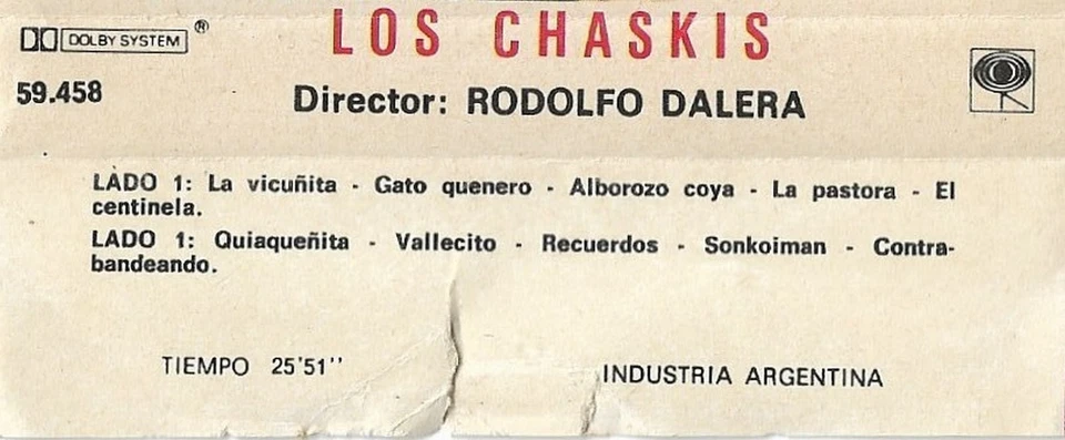 Los Chaskis Los Chaskis CASSETTE ALBUM World  Andean Music - Image 4 of 4