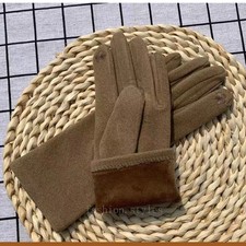 1 Pair Womens Winter Beaded Gloves Touch Screen Fingers Gloves Soft Thermal