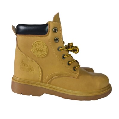 ROOPGK CAHHRRN HUGOV, Leather Work Boots, Yellow, Size 42 NWOT Brown Leather Lace-Up Boots with Moc Toe main image 3