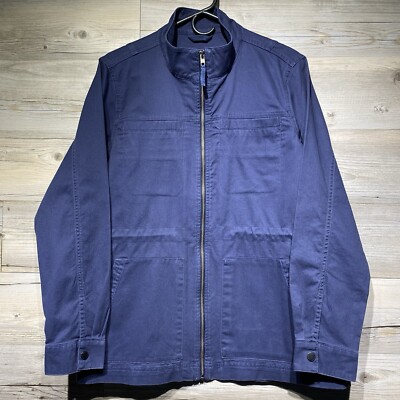 Gap Field Jacket Blue Women s Medium Full-Zip Chore Utility Drawcord Waist Twill
