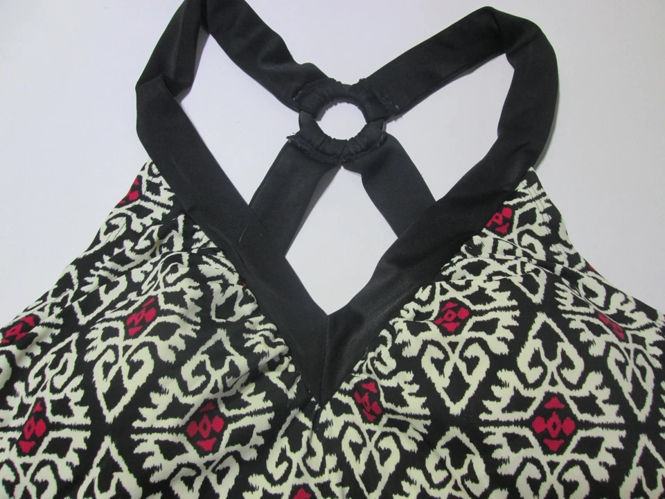 Traje de baño Jantzen para mujer talla 8 Tankini negro forrado inalámbrico espalda deportiva cachemira Foto 3 de 4