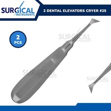 2 Pcs Dental Elevators Cryer #25 Surgical Instruments Stainless German Grade