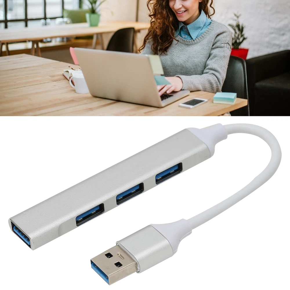 High Speed 4 Port USB Hub Splitter Extension Adapter For Flash Drives Hard D Fit