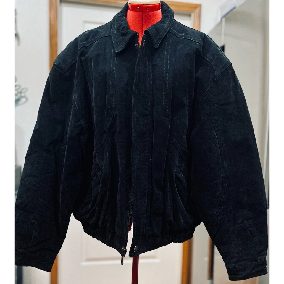 Chaqueta de cuero de gamuza negra vintage Gitano - para hombre talla XL