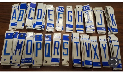 MICHIGAN License Plate Letters Numbers Signs Mancave Garage Wall Arts Crafts QTY