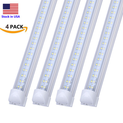 4-Pack 8FT LED Shop Light 72W 6000K – Linkable T8 Fixture For Garage, Workshop & Warehouse