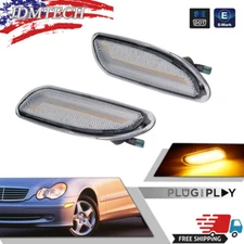 Front Clear LED Side Marker Lamps Set For W203 Benz 01-07 C Class C230 C240 C320