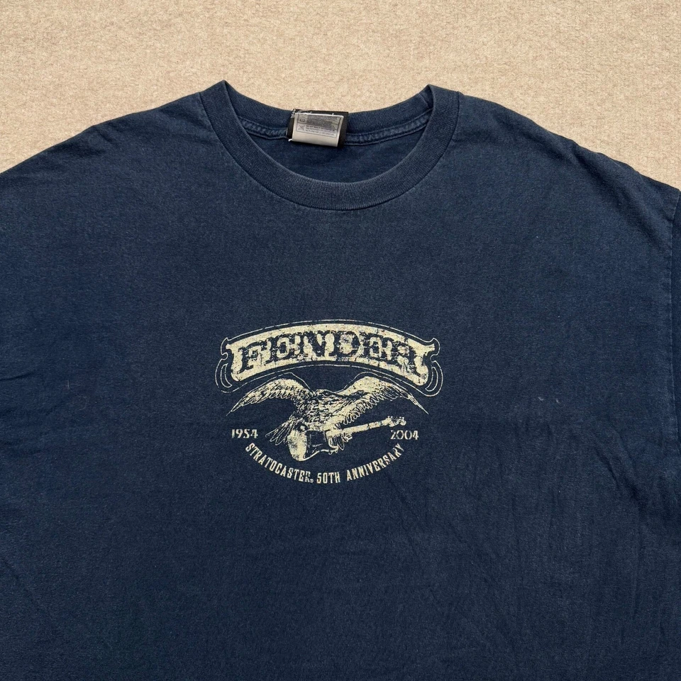 Vintage Y2K Fender Graphic T Shirt Men's Size 2XL Blue Short Sleeve Davinci Tee - Image 4 of 4
