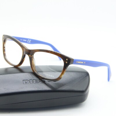 NEW DIESEL DL 5073-1  COL. 050 HAVANA BLUE AUTHENTIC EYEGLASSES W/CASE 53-17