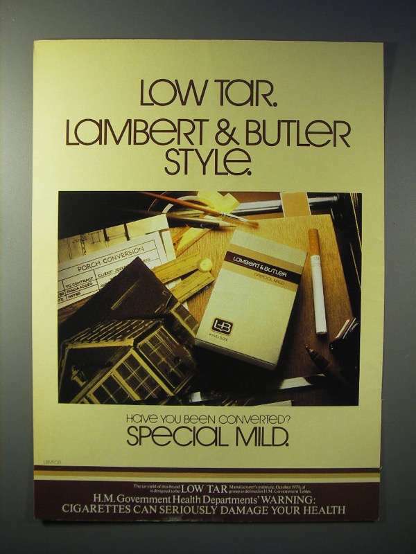 butler and lambert cigarettes 1980 Lambert & Butler Special Mild Cigarette Ad