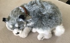 Perfect Petzz Puppy Dog White Gray Sleeping Breathing Pet Husky Works 