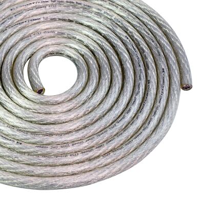 25ft 1/0GA Gauge Car Battery Power Cable Ground Wire Tin OFC Copper Clear Silver