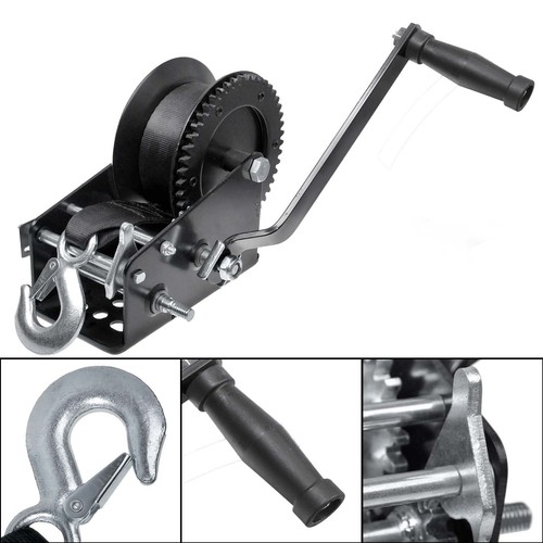 Hand Winch Heavy Duty Hand Crank 3500lbs 33ft 10M Polyester Strap for Boat / ATV - Picture 6 of 9