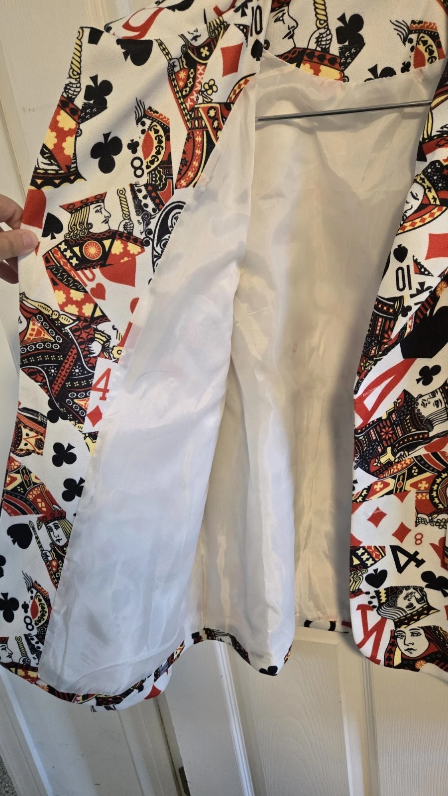 Playing Card Blazer Unisex L XL Casino Vegas Poker Halloween Statement Jacket - product detail image 3