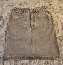 1983 Banana Republic Gray Denim Button-Front Straight  Pencil Knee Skirt 8