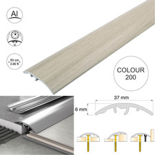 Aluminium Threshold Wood Effect Door Bars Transition Trim Laminate Tile 37mm S16