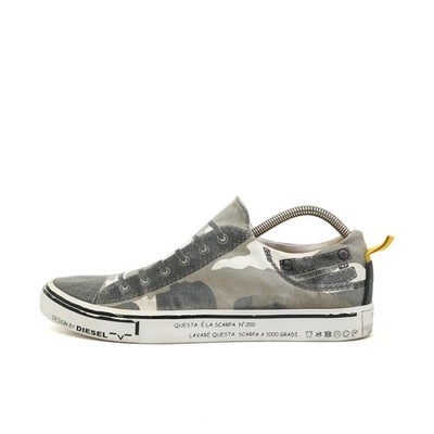Diesel Herren S-Clever Low Sneaker Weiß Grau Canvas Footwear Freizeitschuh EU 43