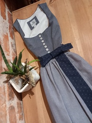 Hammerschmid Dirndl Pillersee blau Midi 80 cm Damen Gr. 36 38 44 48 50