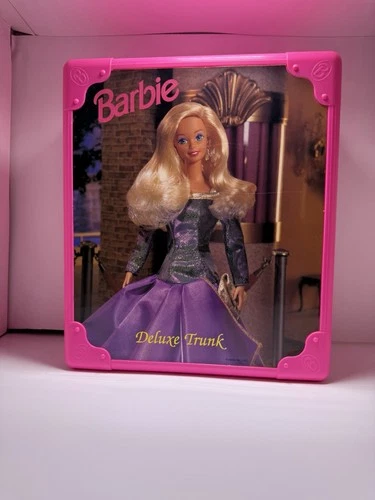 Vintage Mattel 1995 Barbie Deluxe Trunk Carrying Case Pink Case Playset