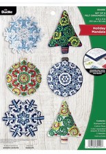 Bucilla Holiday Mandala Felt Ornaments Sewing Kit - Set of 6