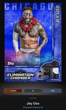Jey Uso - Blue Mojo Relic Iconic - Topps Slam WWE Elimination Chamber 26