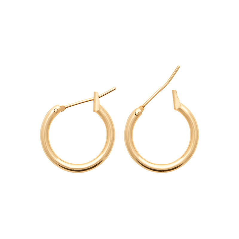 Boucles d'oreilles créoles 1,2cm en plaqué or 18 carats 750/1000 pour femme