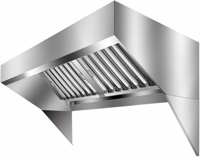 5FT Commercial Exhaust Hood Stainless Steel Vent Hood Detachable Oil Filter Mesh