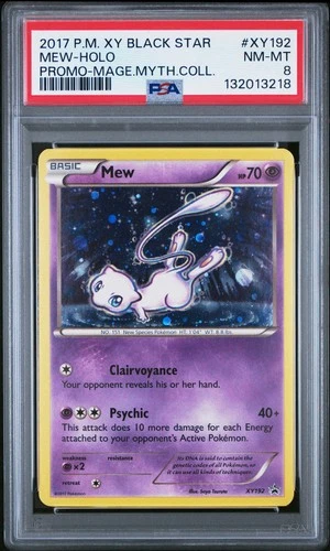 2017 POKEMON XY BLACK STAR PROMO MEW #XY192 HOLO PSA 8 NEAR MINT #132013218