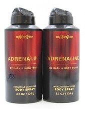 BATH  BODY WORKS ADRENALINE MEN'S BODY SPRAY 3.7 OZ LOT OF 2 PCS 