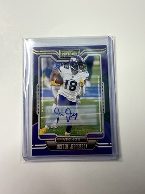 2021 Panini Playbook Justin Jefferson #56 Purple /49 Auto Vikings