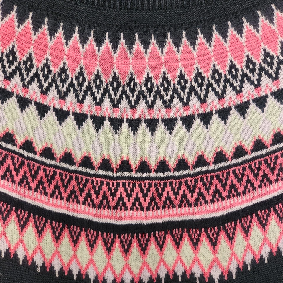 ESPRIT Women's Navy Blue Fair Isle Sheath Knit Long Sleeve Sweater Dress SMALL - Image 2 of 4