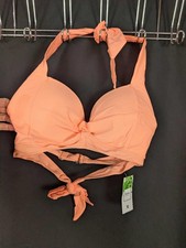 Fashion Classic Collection Peach Orange Vintage 50's Style Halter Bikini Top-Med