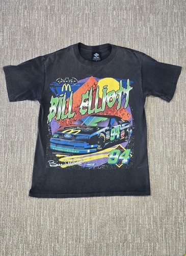 VTG 1995 Bill Elliott Nascar McDonald's Batman Forever Ford AOP Shirt L