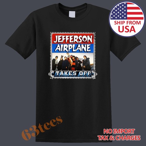Jefferson Airplane Men's Black Size S to 5XL