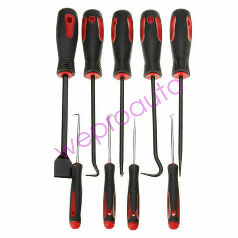 Auto Repair 9PCS Removal Tool Scraper Hook Pick Set O Rings Seals Rubber Handle