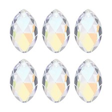K9 Crystal Pendants Oval Beads, 6 Pack 38mm, Electroplating Purple