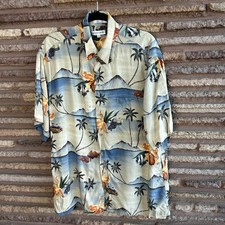 Pierre Cardin Vintage 90s Hawaiian Shirt Tropical Fish Rayon Size L As Found