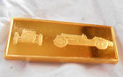 1935 Aston Martin Ulster Beau Car 24k Gold on Sterling Silver 2g Bar 7/8" Ingot — photo 3