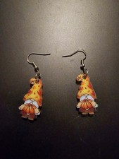 1 Pair Acrylic Charming Gnome Autumn Harvest Dangle Earrings