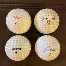 Lot of Four 4 Vintage Golf Balls - Titleist, Spalding 75, Ramlon Storms, PGA