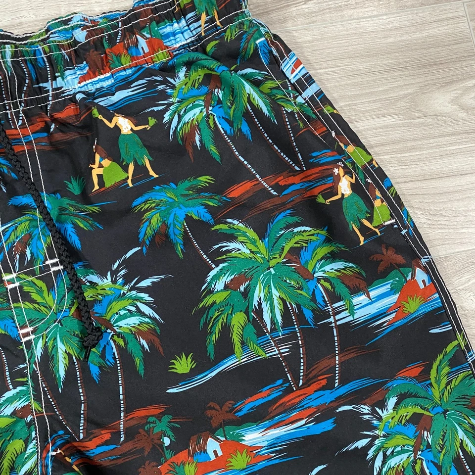 Trader Bay Shorts Mens Medium Black Mesh Lined Swim Trunks Hawaiian Ocean Beach - Image 3 of 4